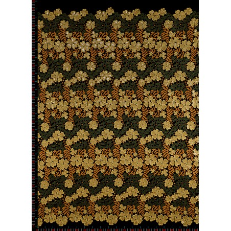 8034 - pomarańczowy/żółty/ciemnozielony - Haft