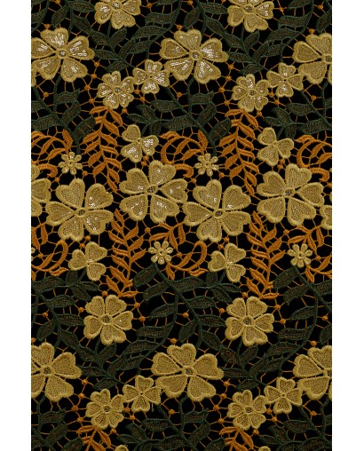 8034 - pomarańczowy/żółty/ciemnozielony - Haft