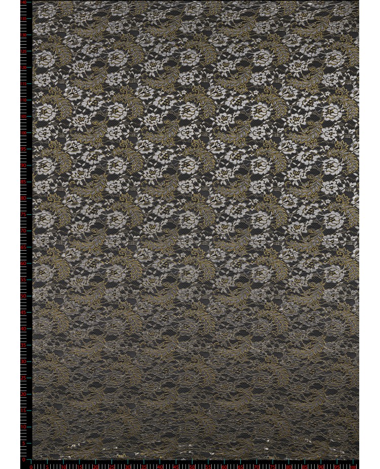 11004 - ecru/złoto/srebro - Koronka