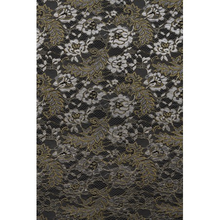 11004 - ecru/złoto/srebro - Koronka