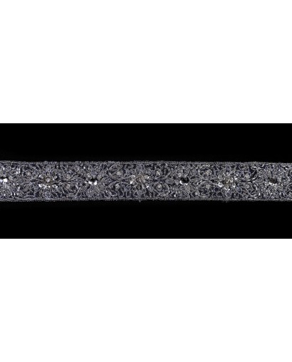 T329B - biel/srebro - Taśma