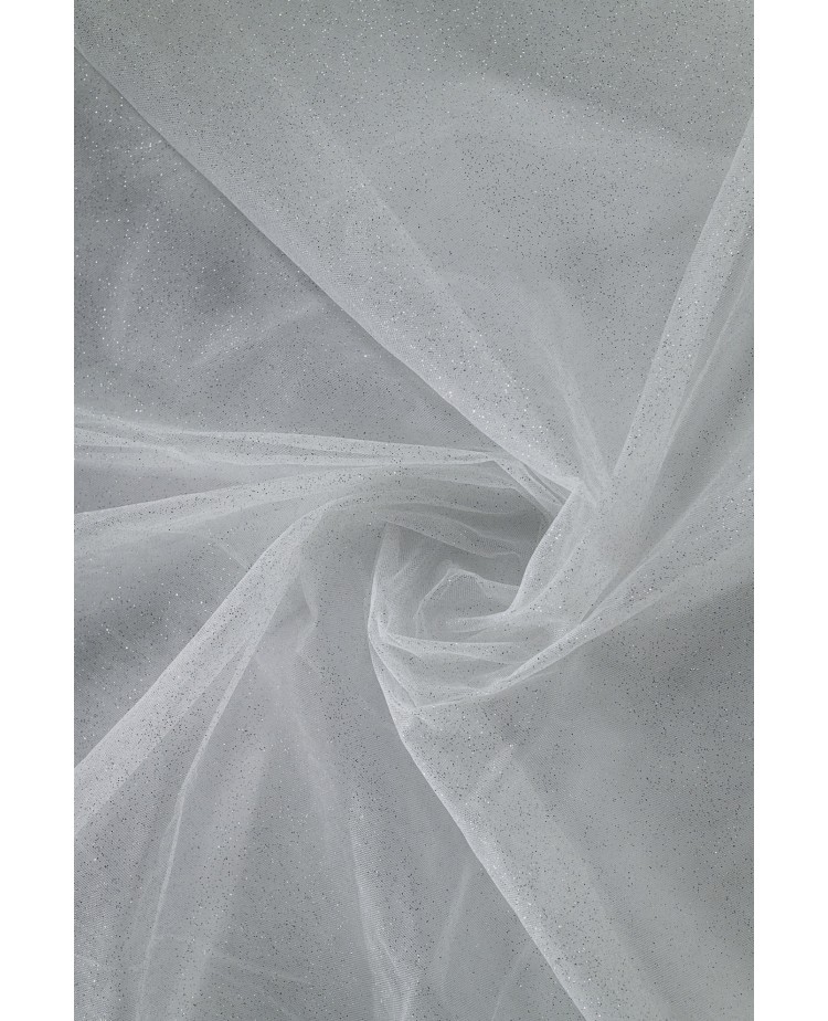 Brokat 116" - ciemne ecru/srebro - Tiul