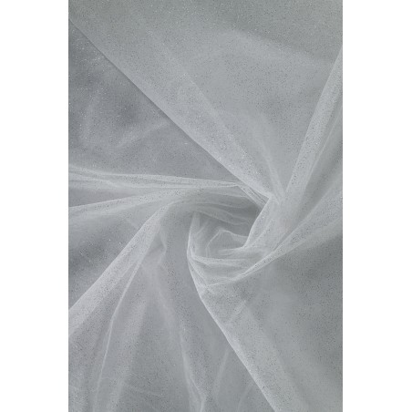 Brokat 116" - ciemne ecru/srebro - Tiul