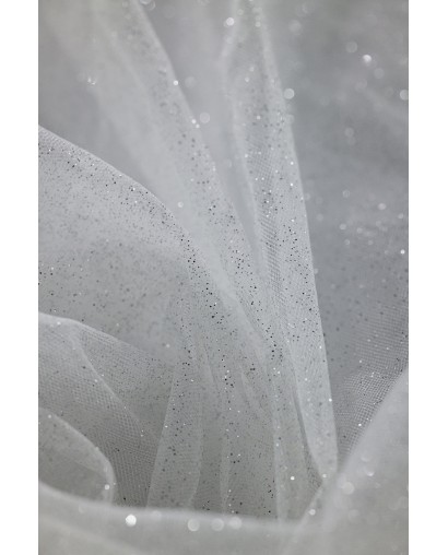 Brokat 116" - ciemne ecru/srebro - Tiul