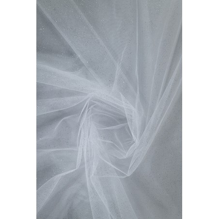 Brokat 58" - biel/srebro - Tiul