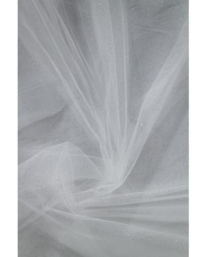 Brokat 58" - ciemne ecru/srebro - Tiul