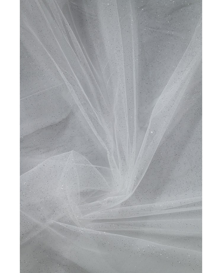 Brokat 58" - ciemne ecru/srebro - Tiul