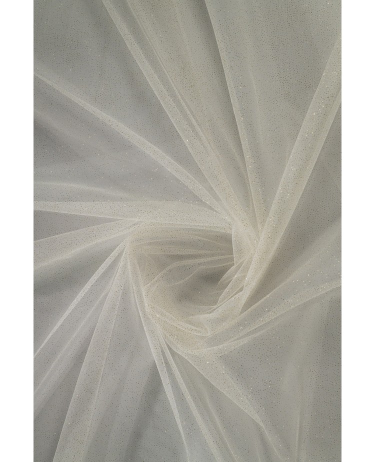 18003 - jasne ecru/złoto - Tiul