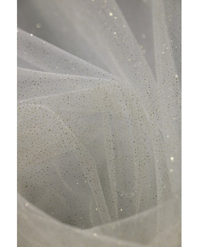 18003 - jasne ecru/złoto - Tiul