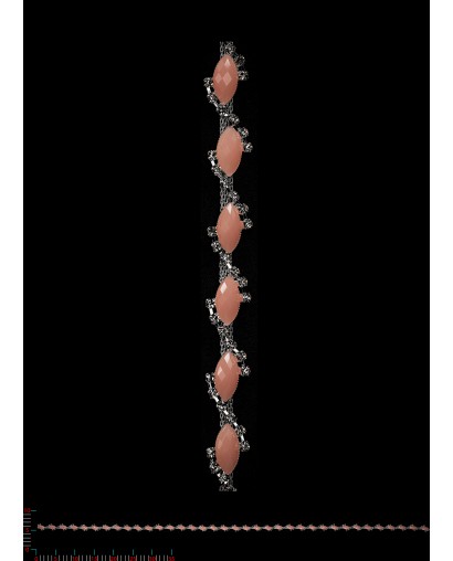 DC4895 - srebro/łosoś -Taśma Biż.