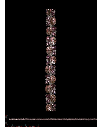 DC3219 - srebro/wrzos -Taśma Biż.