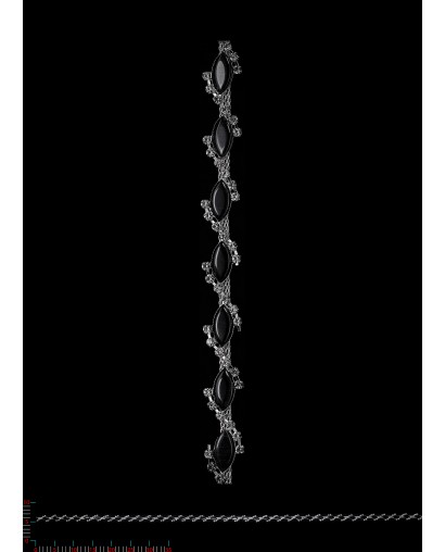 DC4895-1 - srebro/czarny -Taśma Biż.