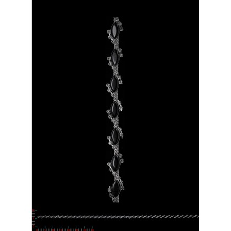 DC4895-1 - srebro/czarny -Taśma Biż.