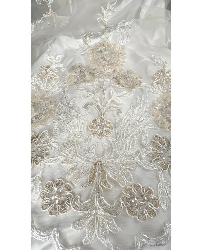 2069 - ecru/złoto/platyna - Haft