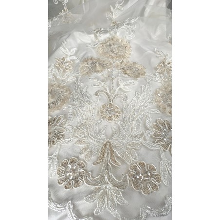 2069 - ecru/złoto/platyna - Haft